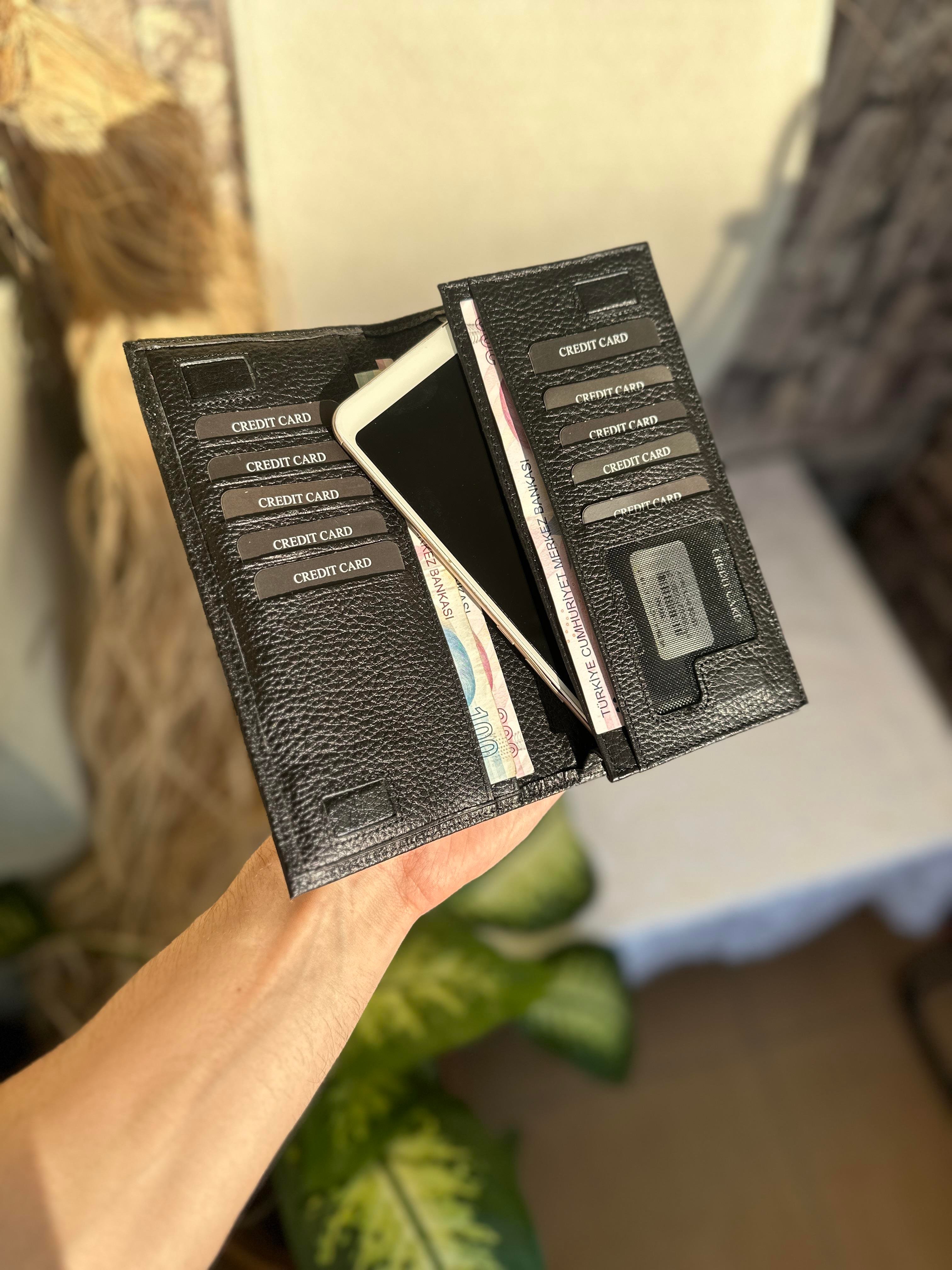  TELEFON BÖLMELİ MIKNATISLI DERİ CÜZDAN