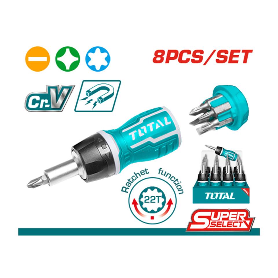 Total 8 Parça Bits Uçlu Tornavida Seti