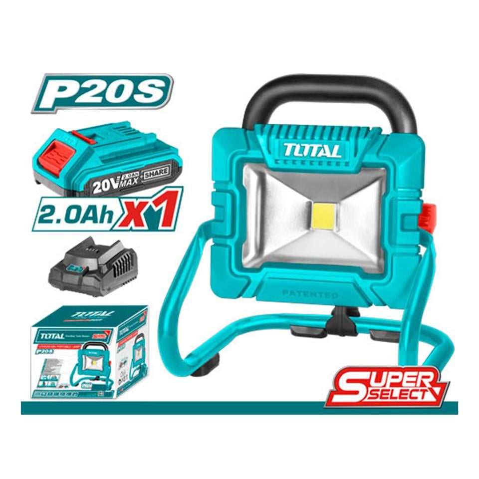 Total Akülü Led Lamba Çalışma Işığı 20v 2ah Maksimum 1800 Lümen