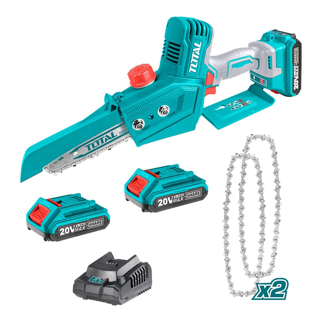 TOTAL Li-Ion Akülü Mini Zincirli Testere (2 Zincir) - TGSLI20681