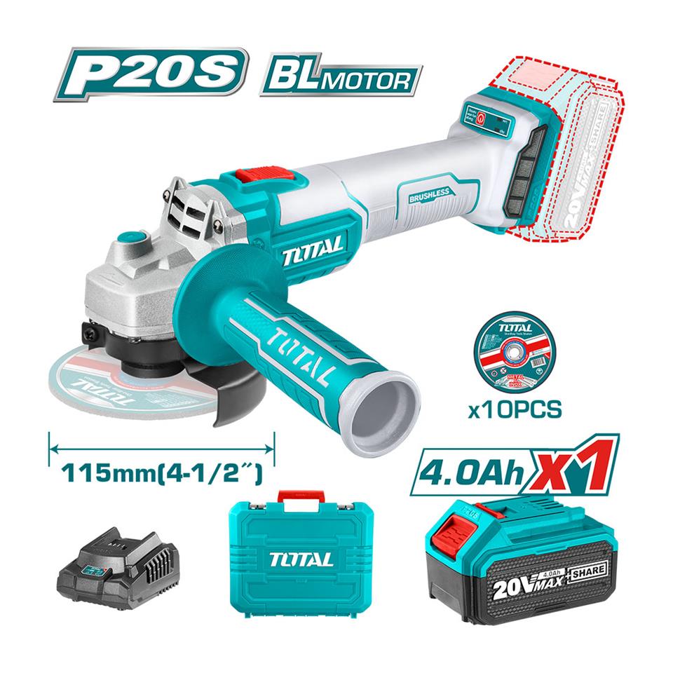 TOTAL Li-ion Akülü Taşlama Makinesi Tek Akü - TAGLI2011587