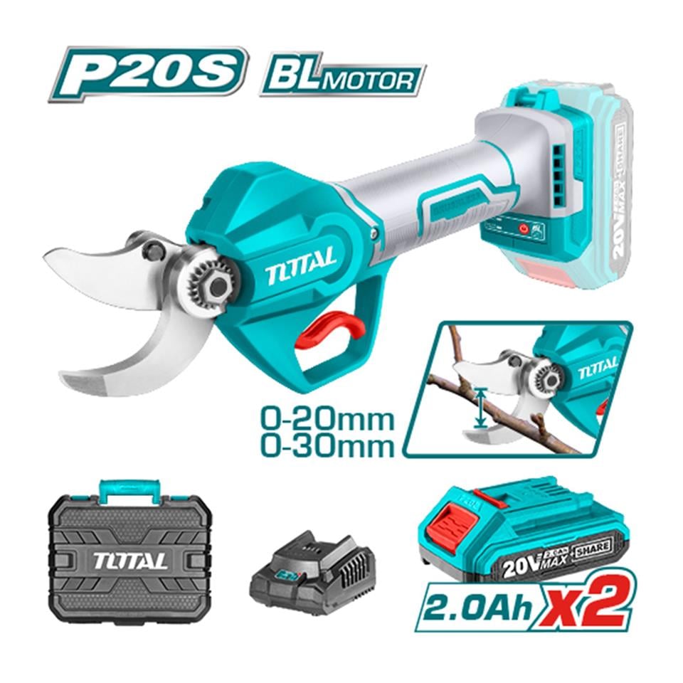 Total Li-On Akülü Budama Bağ Makası 20v 2x2ah