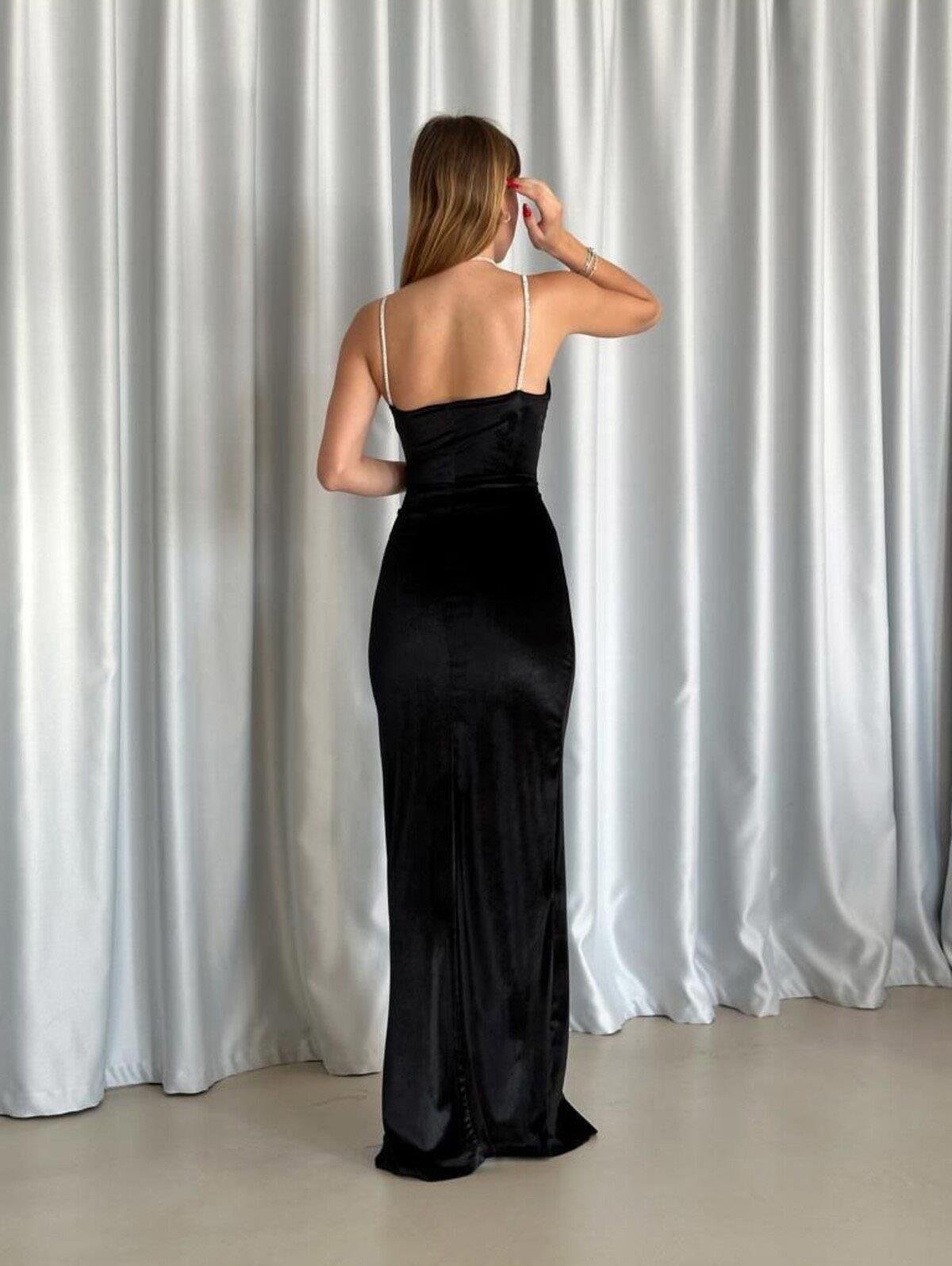 Black Velvet Long Slit Evening Gown Dress | Elegant & Stylish for Special Occasions Old Navy