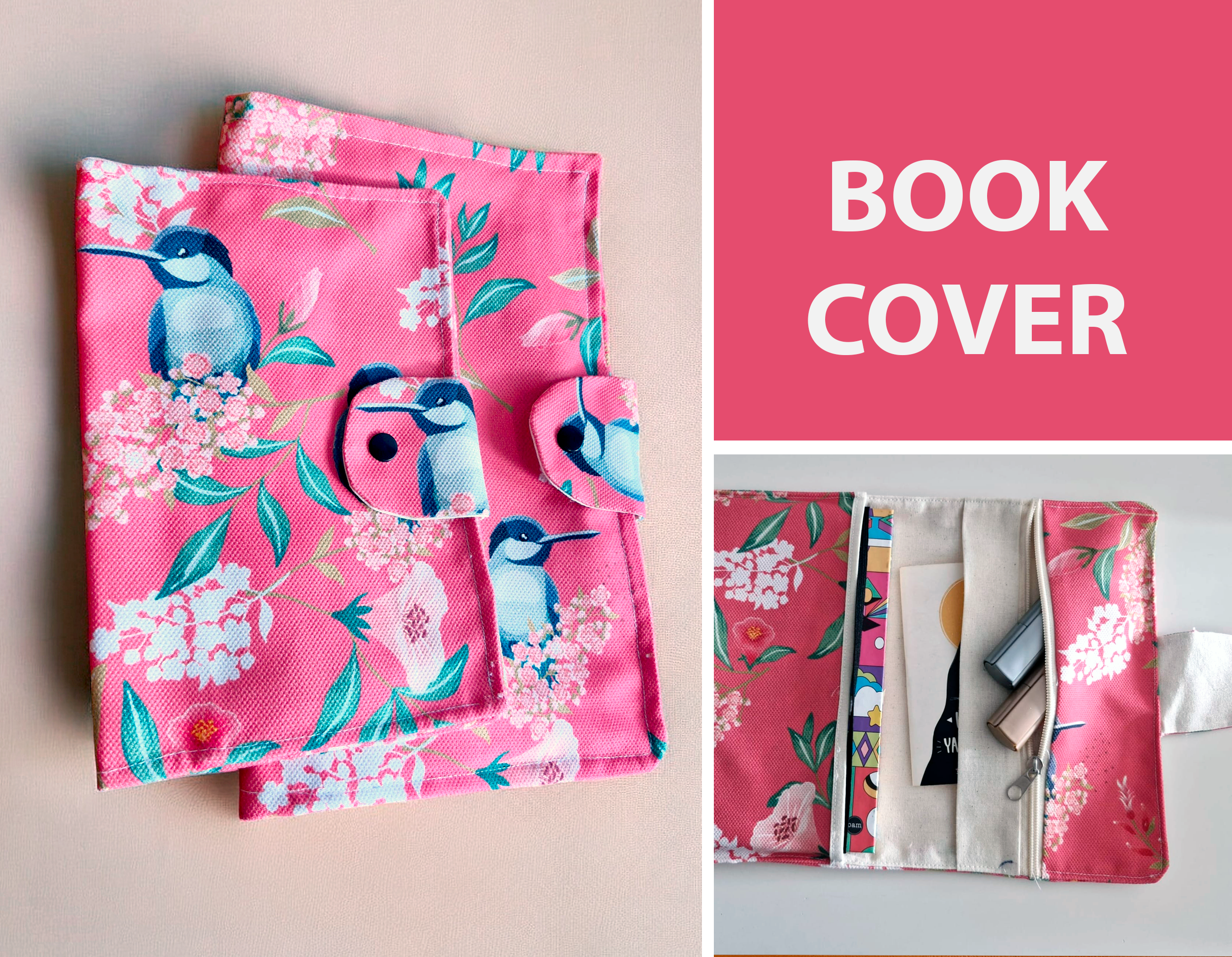 DIY Fabric Book Cover Notebook, Laptop, Book, Ipad Sewing Cover Pattern: Digital Pdf A Step-by-Step Guide to Crafting Stylish