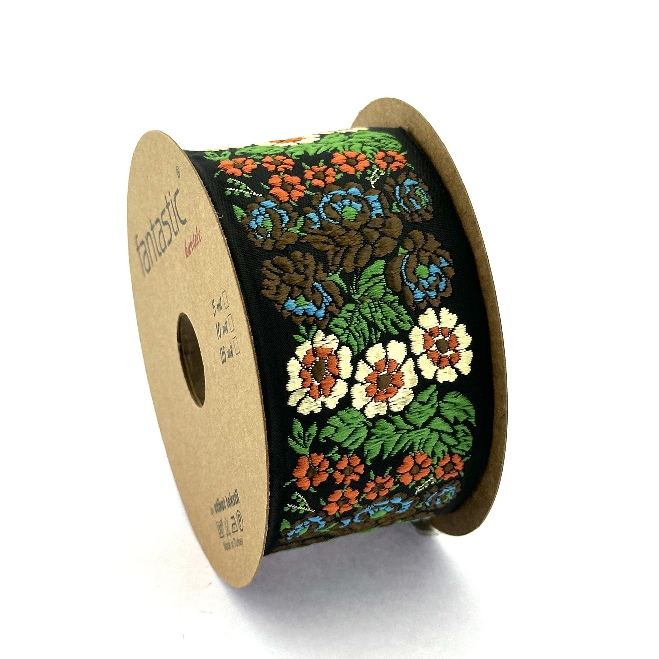 Flowers Border Black Green