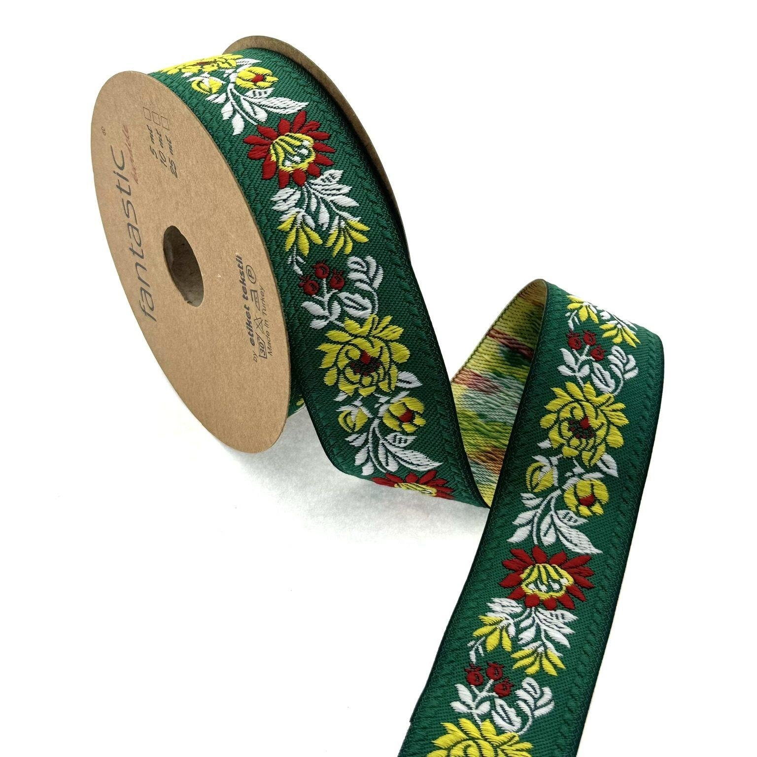 Flowers Border Green Yellow