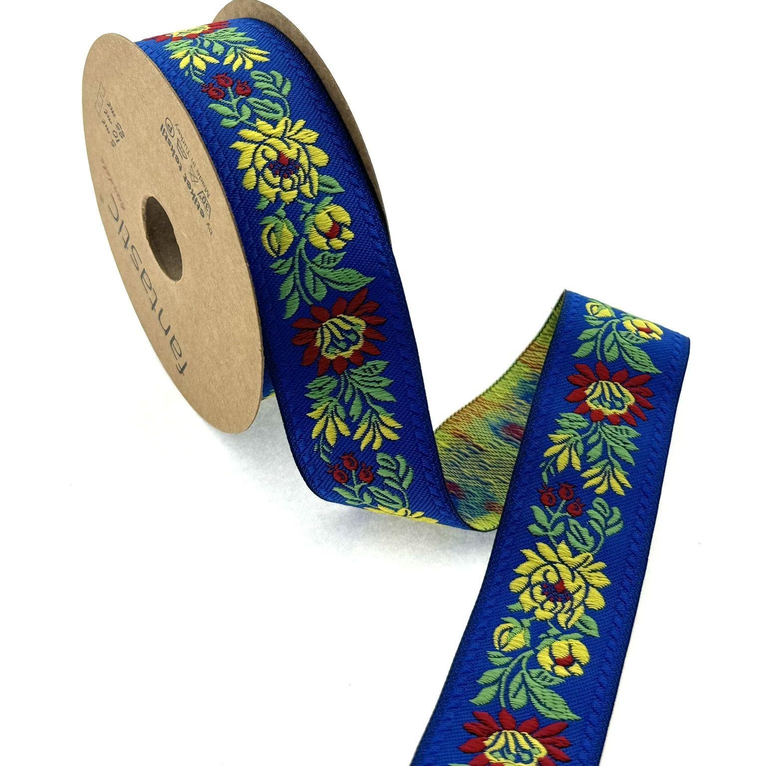 Flowers Border Red Blue