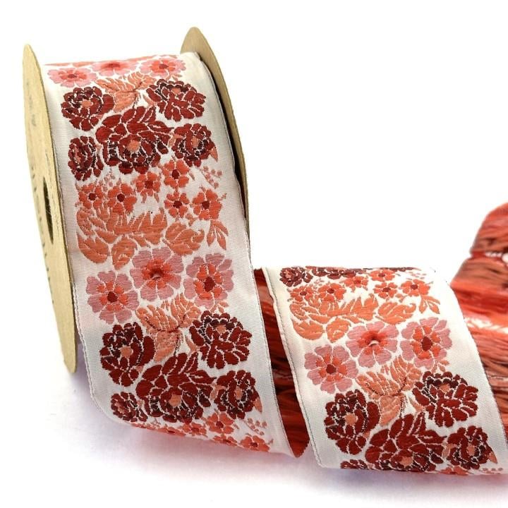 Flowers Border Salmon White