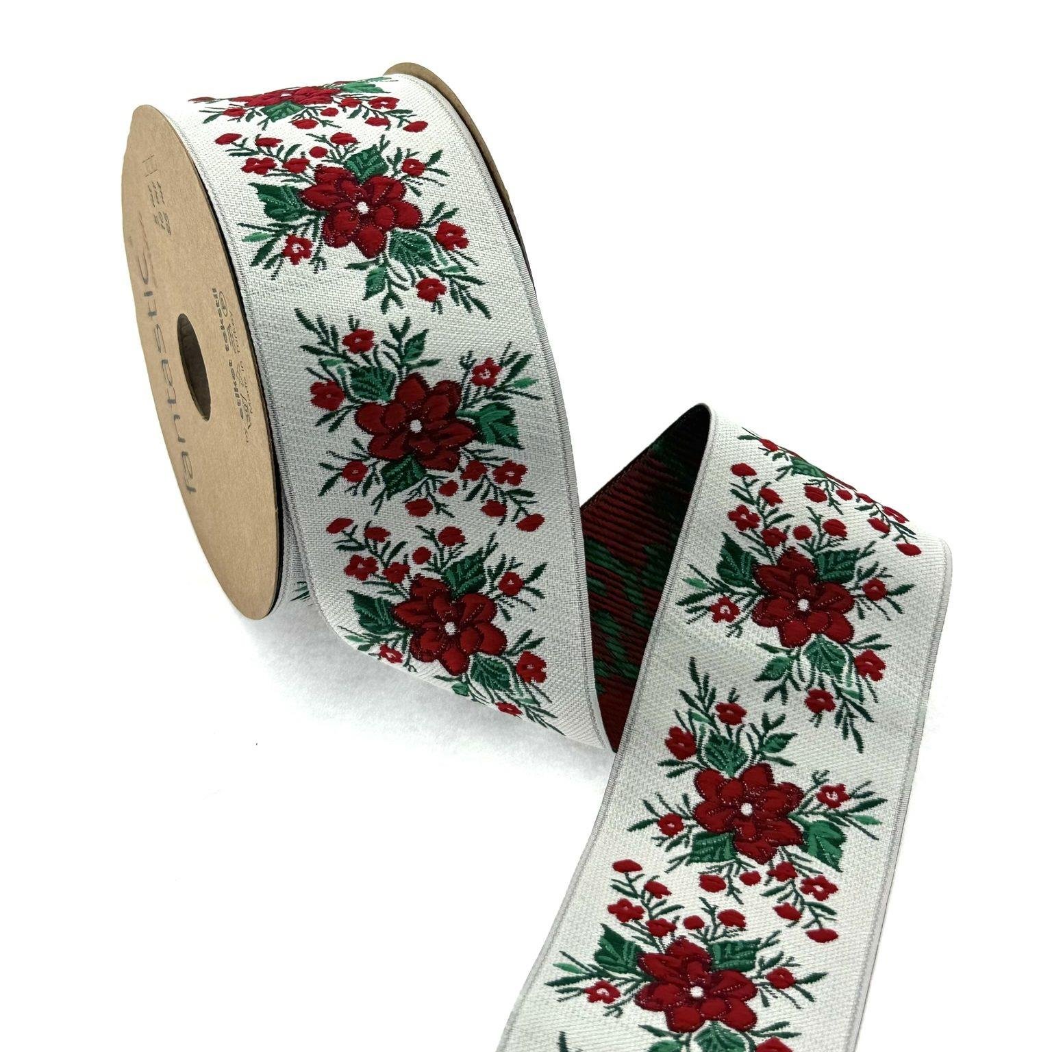 Flowers Border White Red