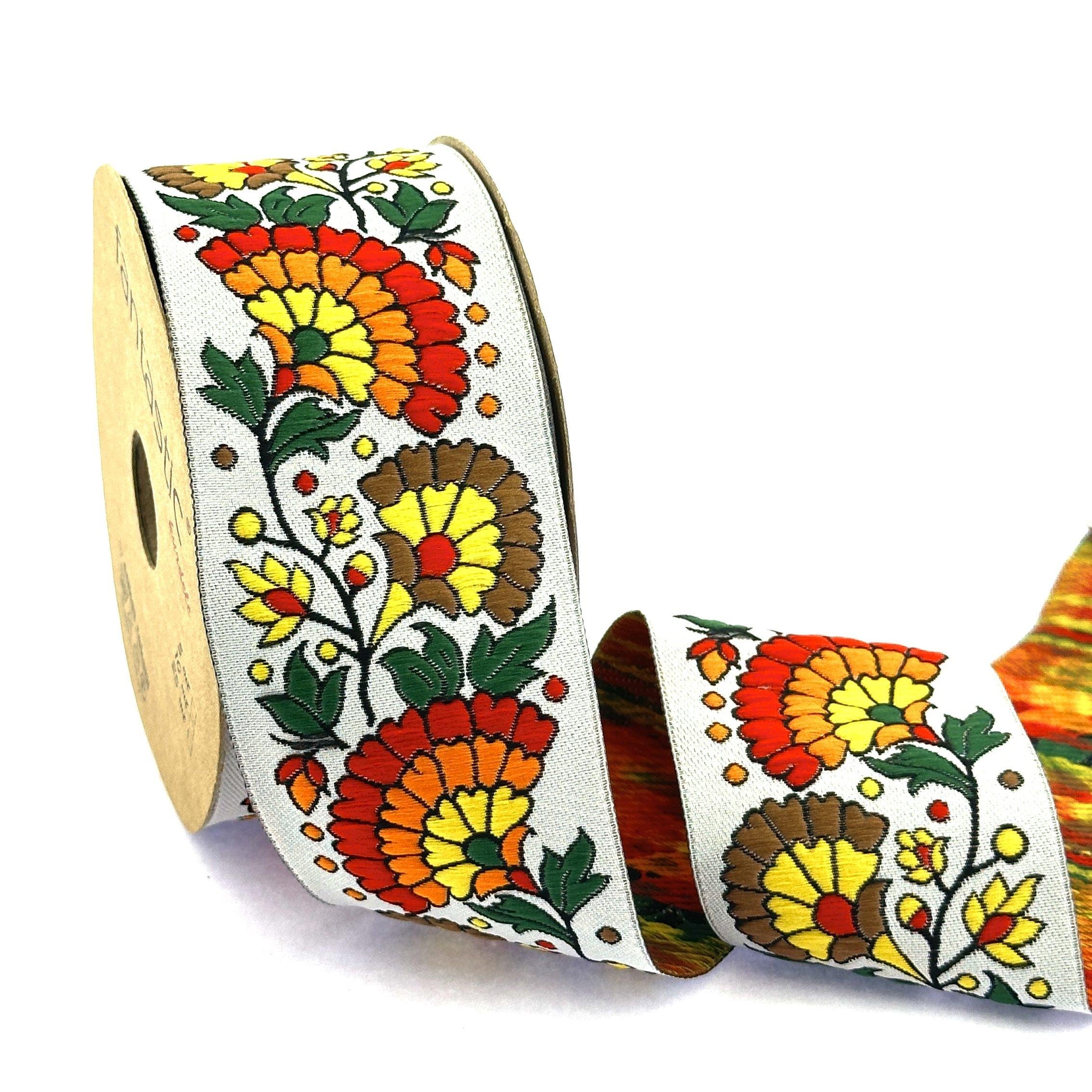 Flowers Border White Red