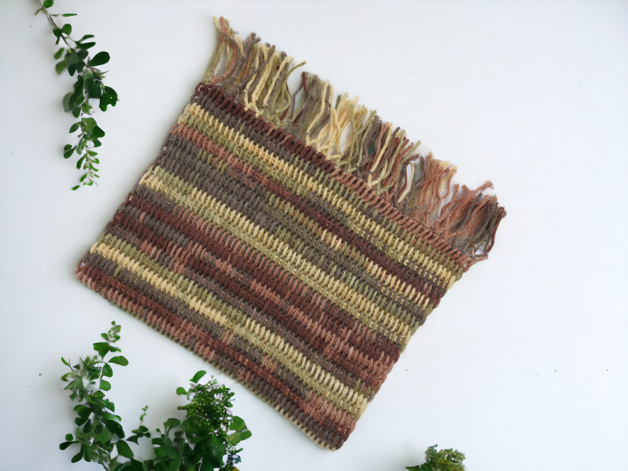 Handmade Tunisian Shawl Scarf Handcrafted Warmth Soft Wool Acrylic Best Gift Ideas for Her