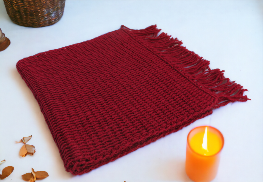 Handmade Tunisian Shawl Scarf Handcrafted Warmth Soft Wool Acrylic Best Gift Ideas for Her