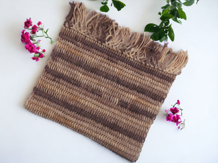 Handmade Tunisian Shawl Scarf Handcrafted Warmth Soft Wool Acrylic Best Gift Ideas for Her