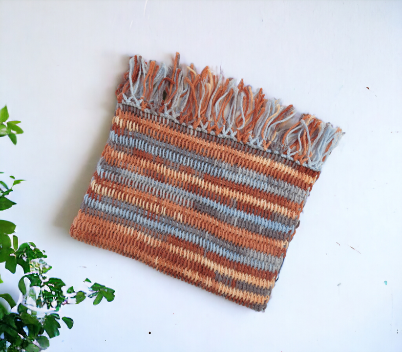 Handmade Tunisian Shawl Scarf Handcrafted Warmth Soft Wool Acrylic Best Gift Ideas for Her