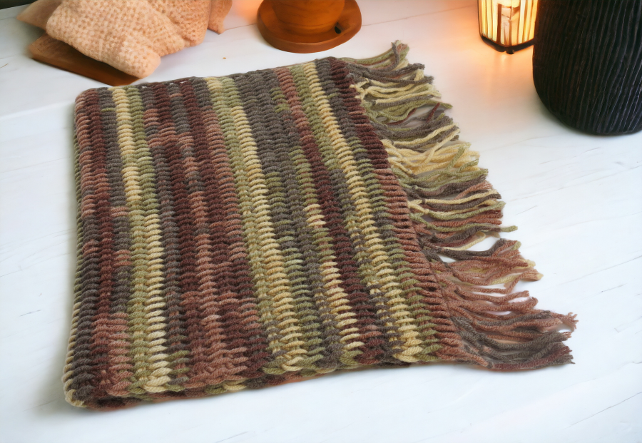 Handmade Tunisian Shawl Scarf Handcrafted Warmth Soft Wool Acrylic Best Gift Ideas for Her