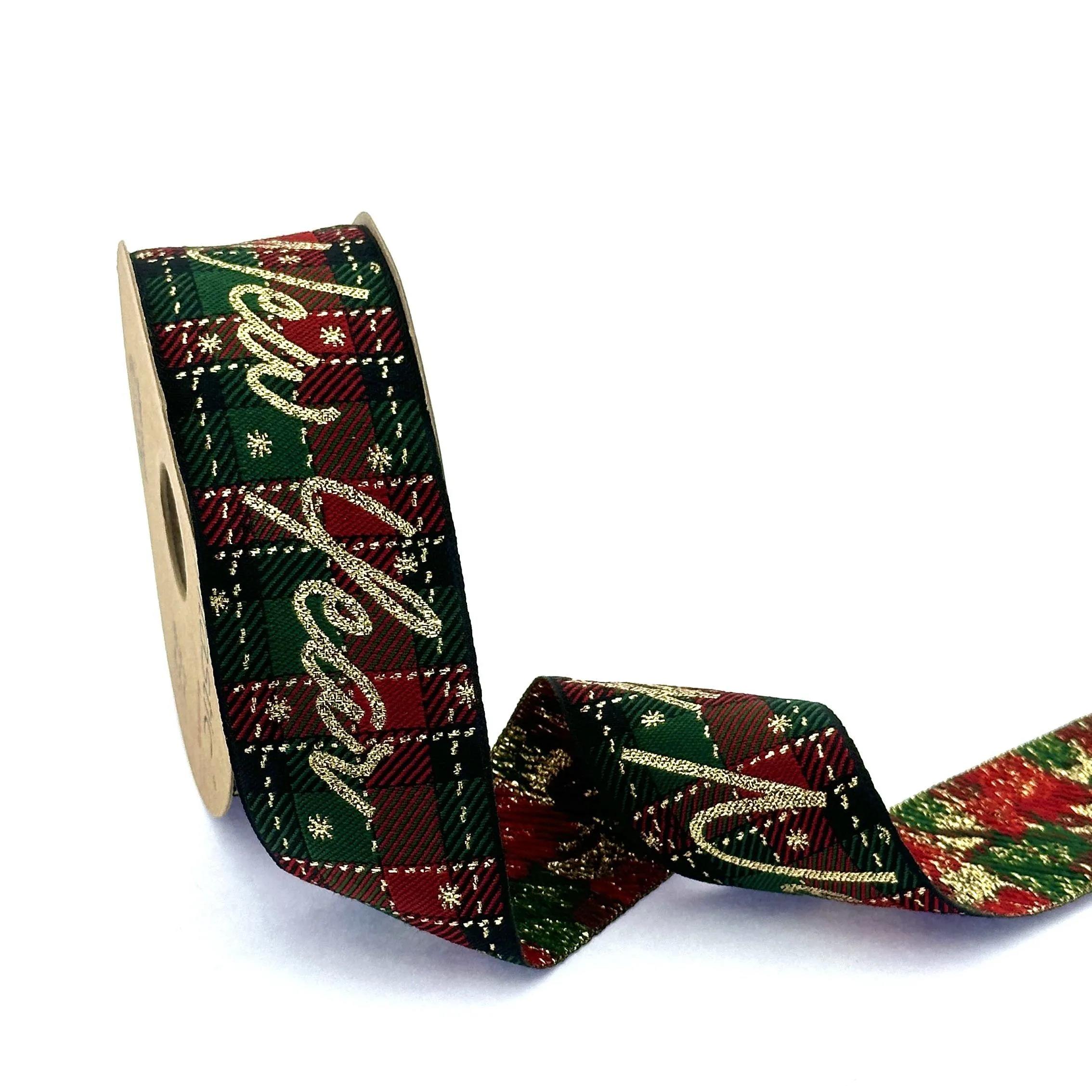New Year's Christmas Holiday Celebrity Fabric Woven Decoration Glitter Ribbon