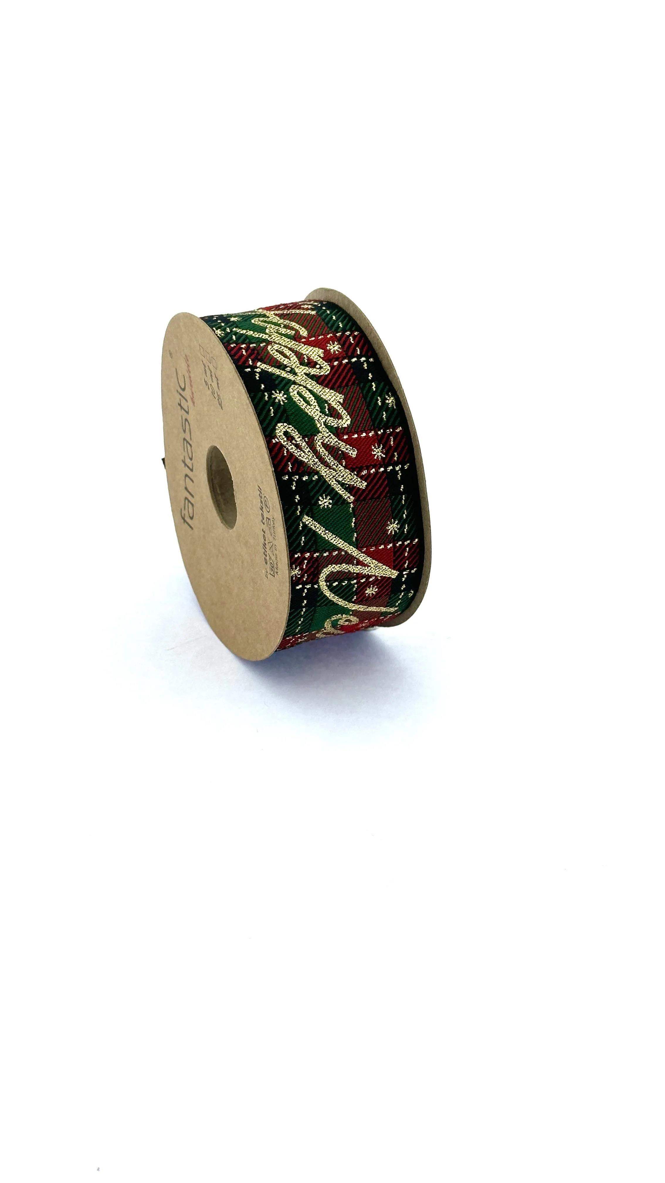 New Year's Christmas Holiday Celebrity Fabric Woven Decoration Glitter Ribbon