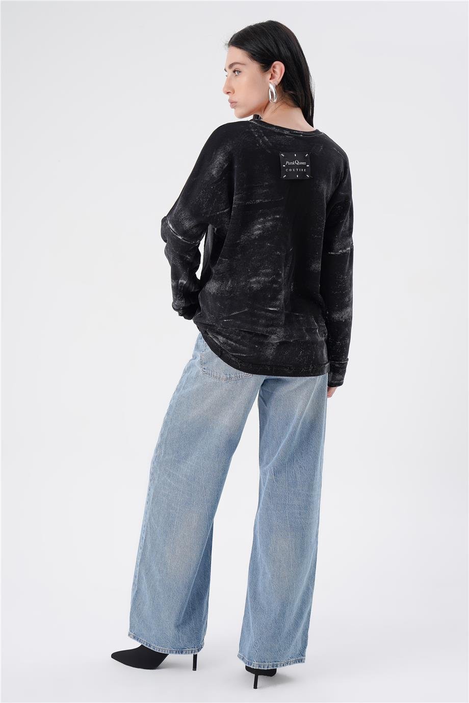 AKSESUARLI KESİKLİ SWEAT