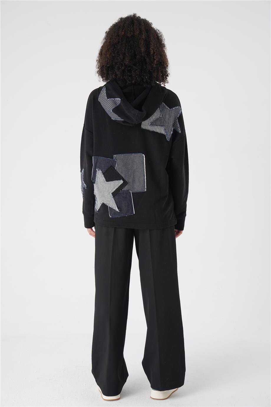 DENIM PATCH YILDIZLI SWEAT