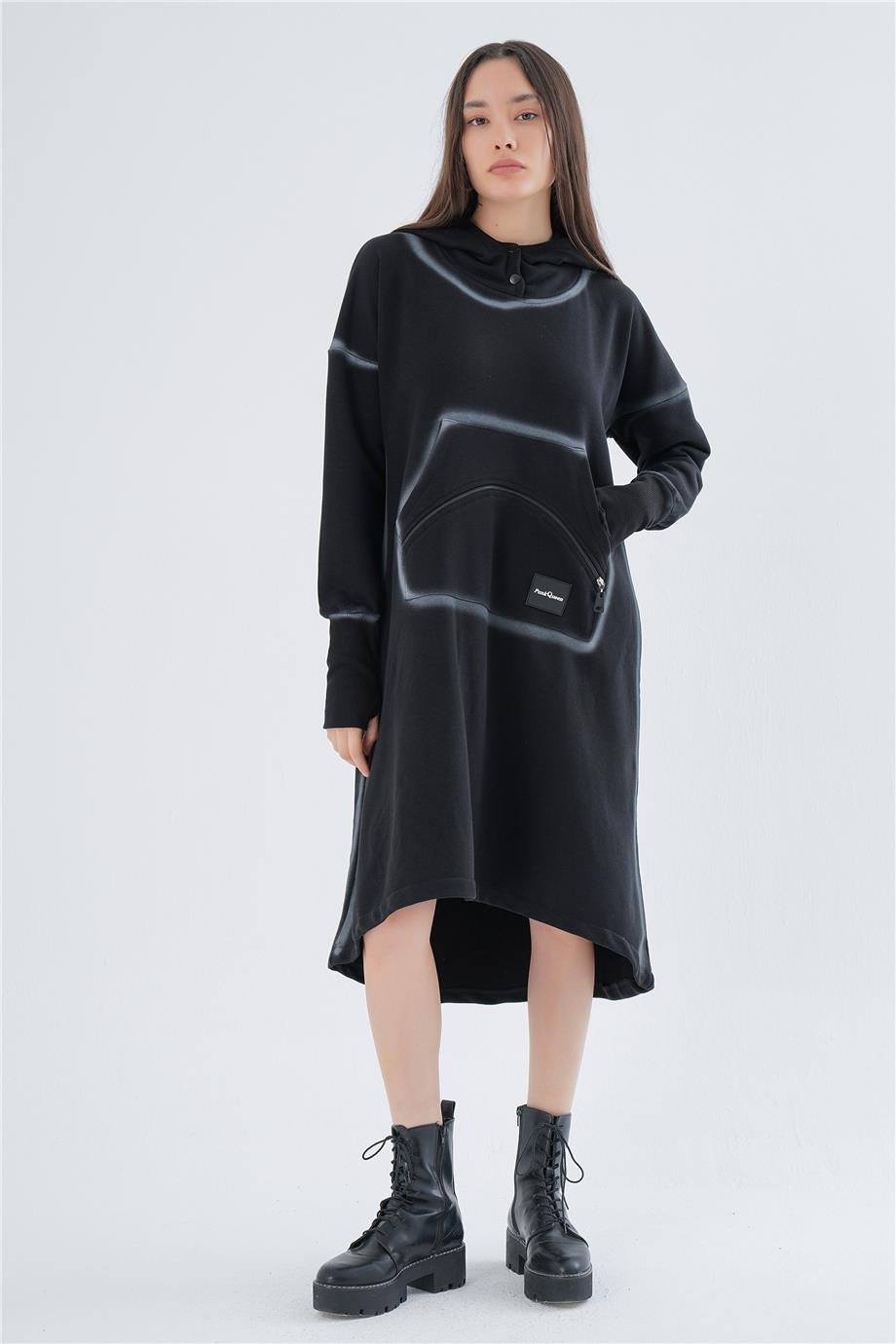 FIRÇALI OVERSIZE ELBİSE