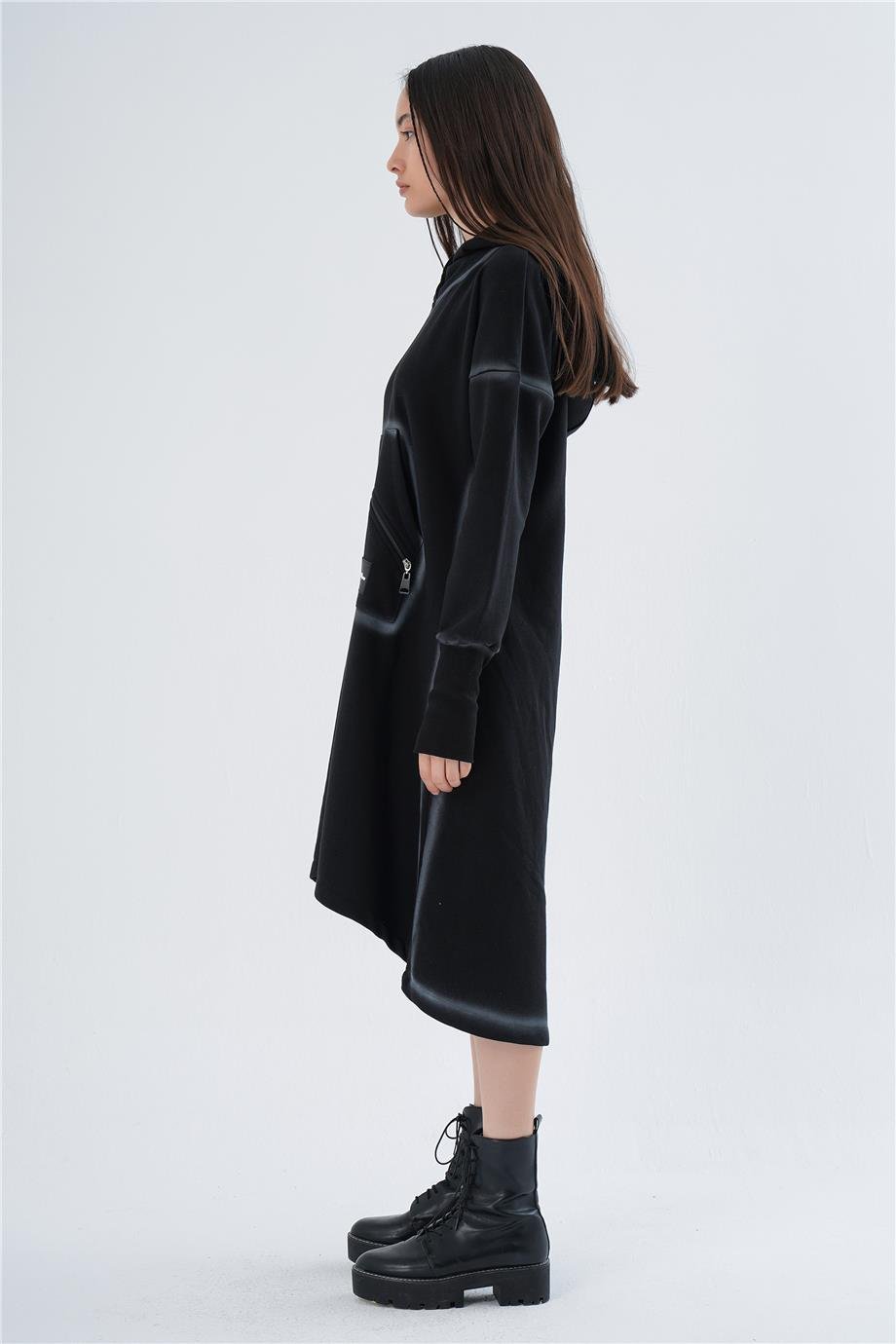FIRÇALI OVERSIZE ELBİSE