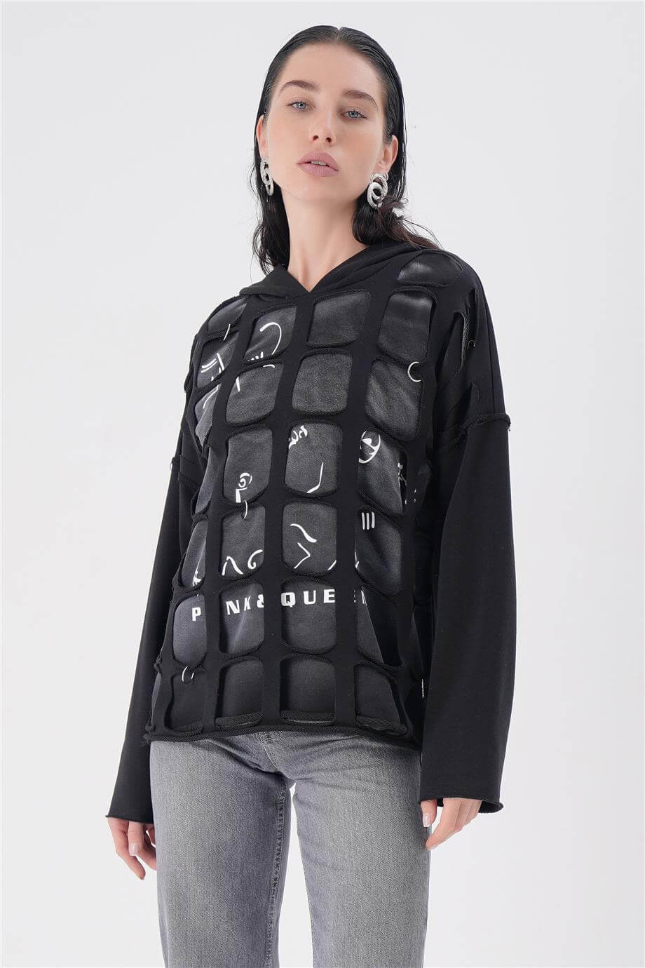 GRID KESİKLİ SWEAT