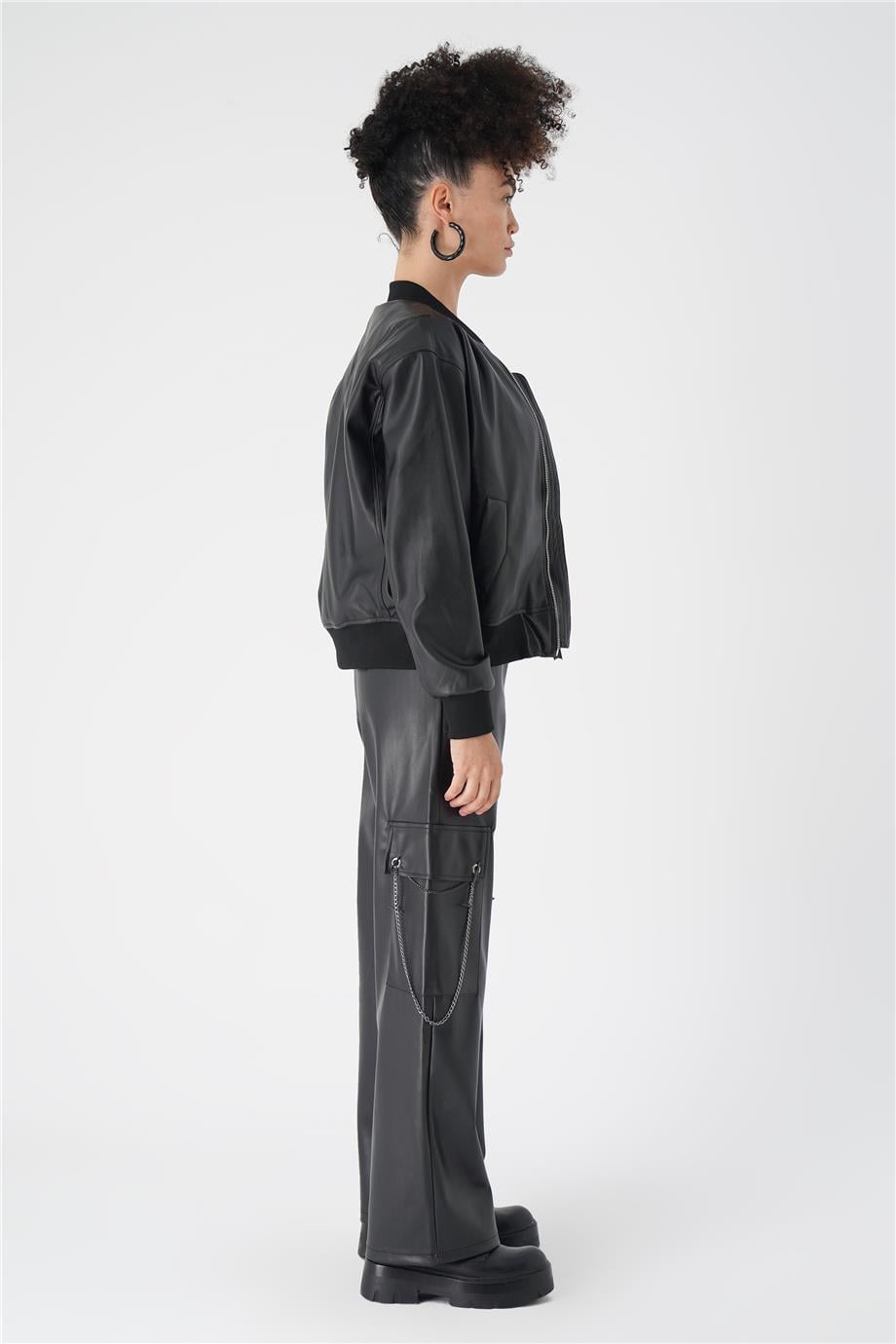 OVERSIZE DERİ PANTOLON