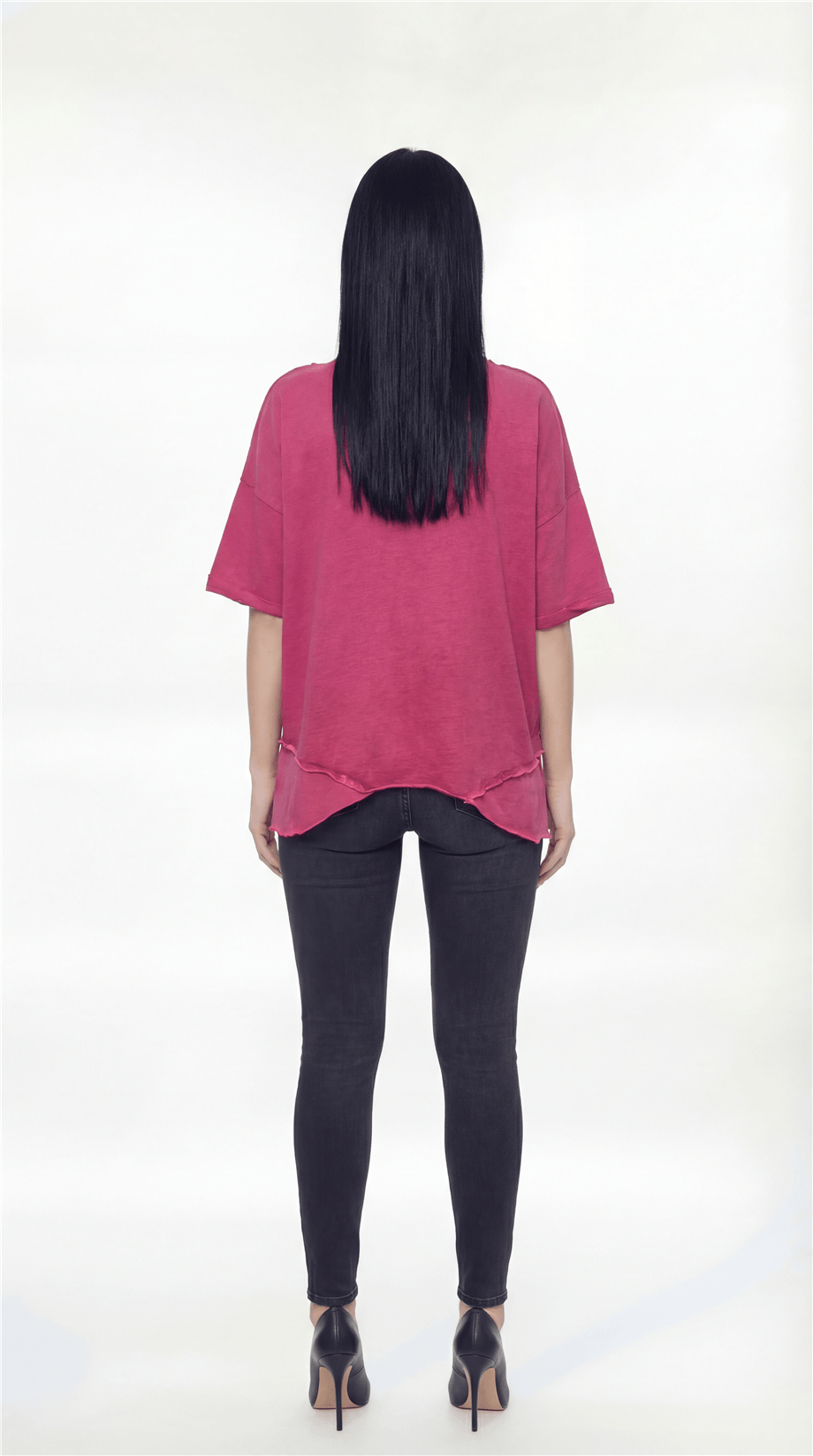 PARÇALI ASİMETRİK OVERSIZE T-SHIRT