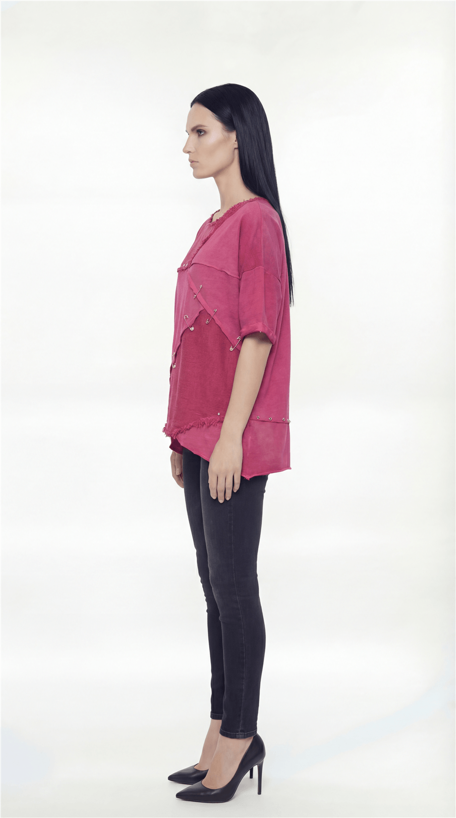 PARÇALI ASİMETRİK OVERSIZE T-SHIRT