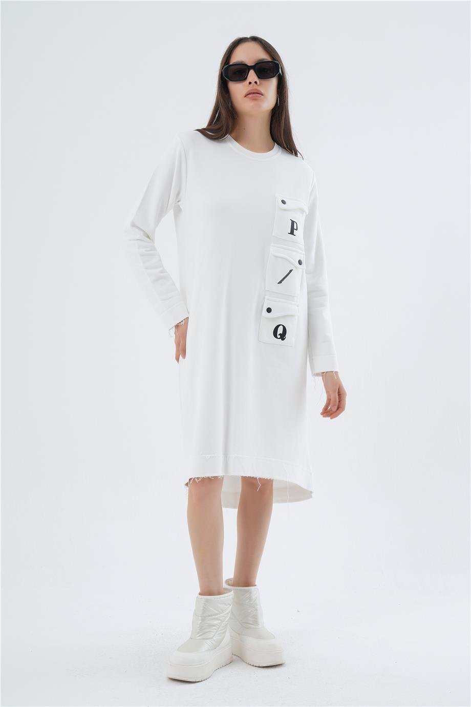 PQ CEPLİ OVERSIZE ELBİSE