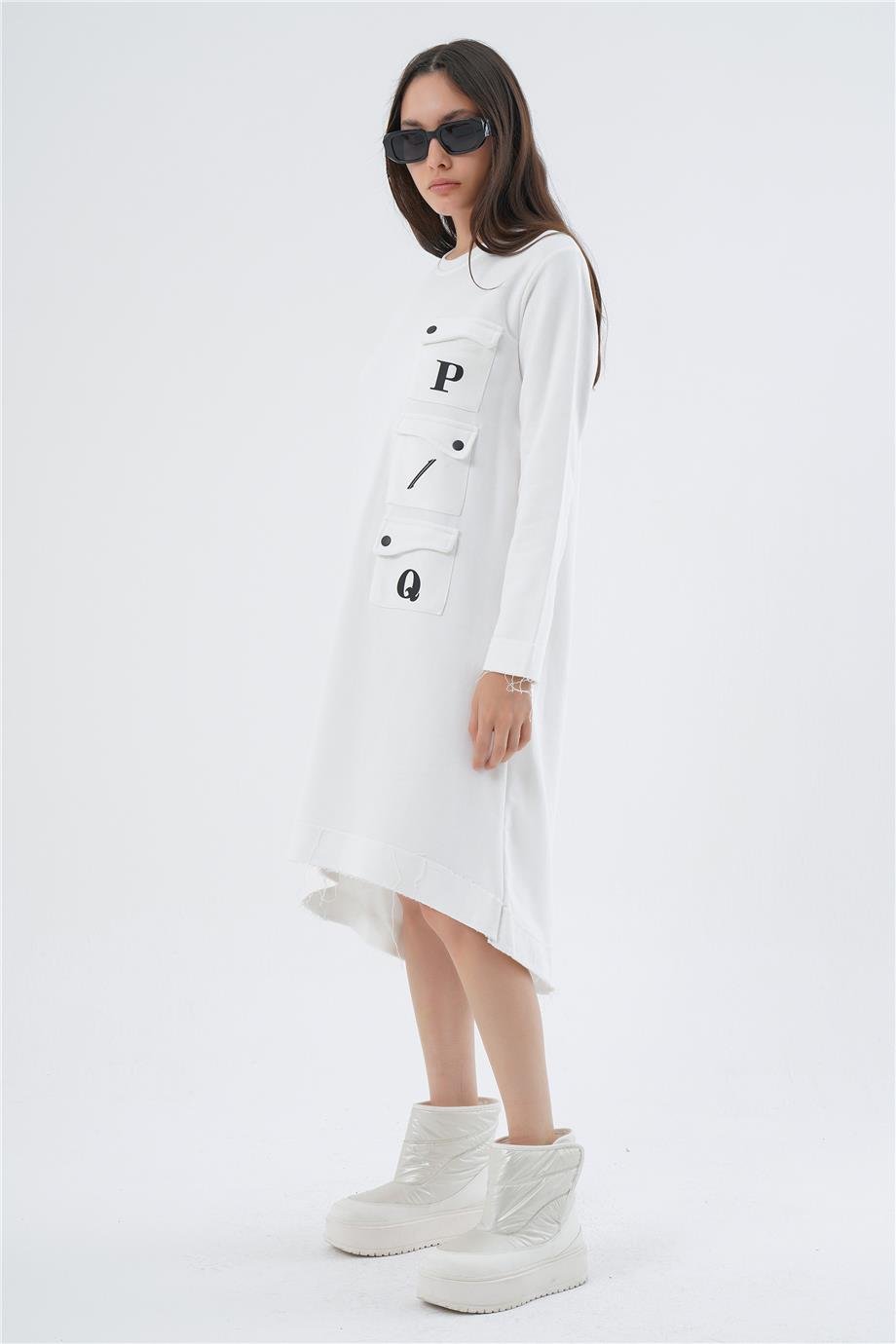 PQ CEPLİ OVERSIZE ELBİSE