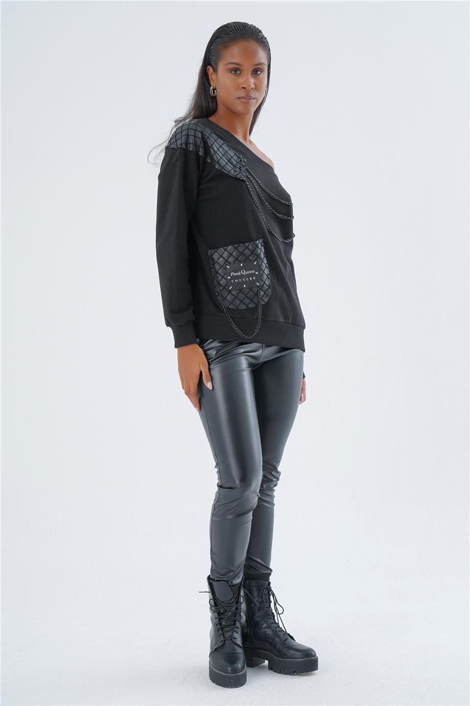 ZİNCİR DETAY OVERSIZE SWEAT