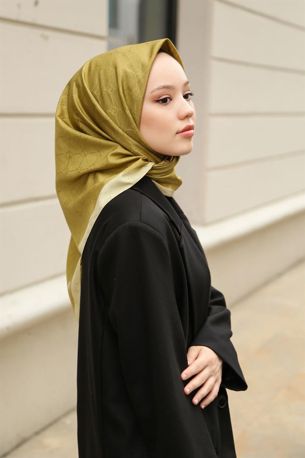 Hint İpek  Monogram Eşarp MONOV01-13