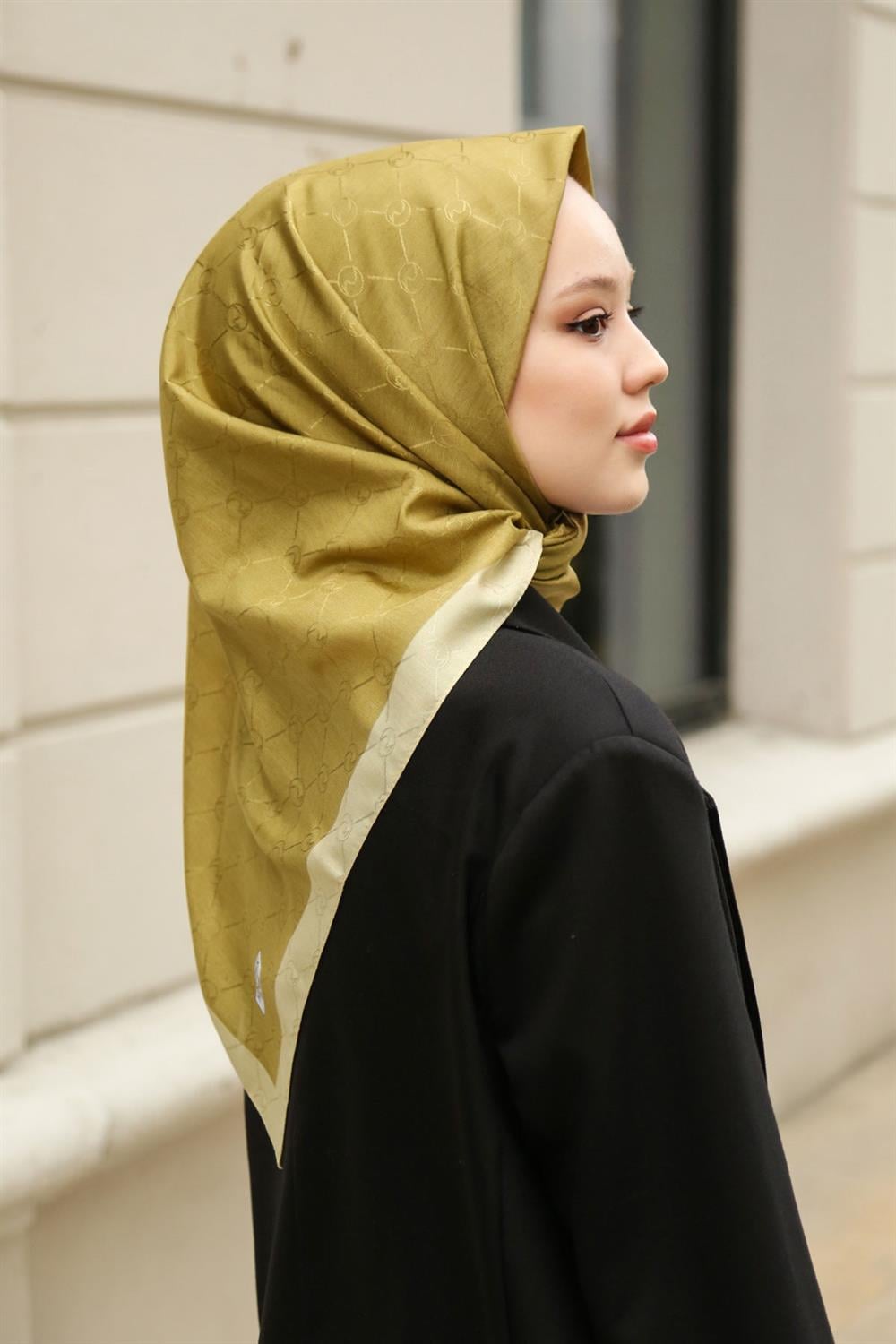 Hint İpek  Monogram Eşarp MONOV01-13