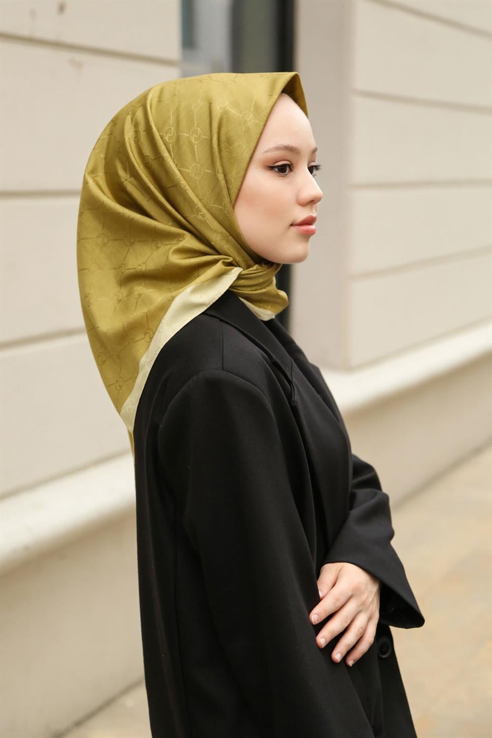 Hint İpek  Monogram Eşarp MONOV01-13