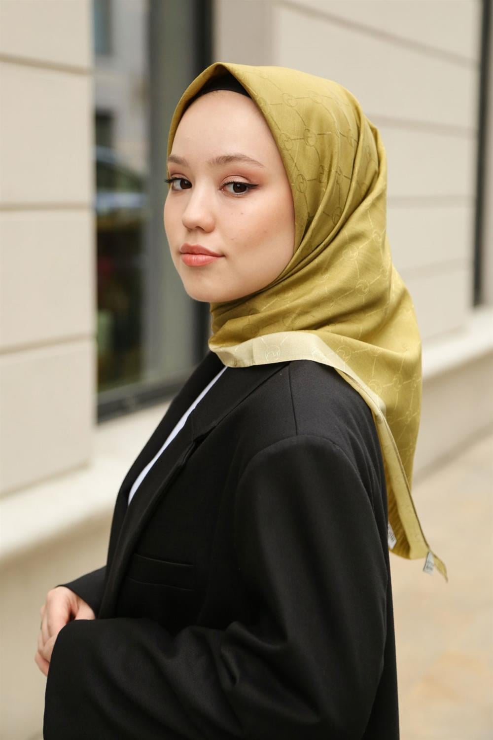 Hint İpek  Monogram Eşarp MONOV01-13