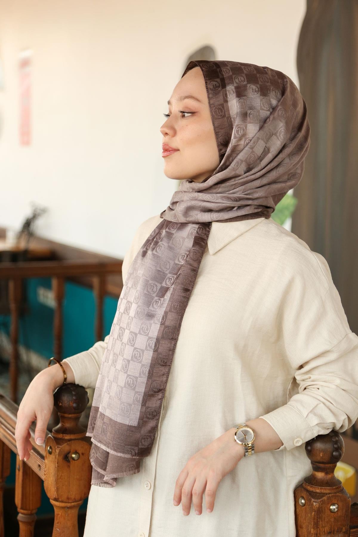 Hint İpek  Monogram Şal MONOV05-01