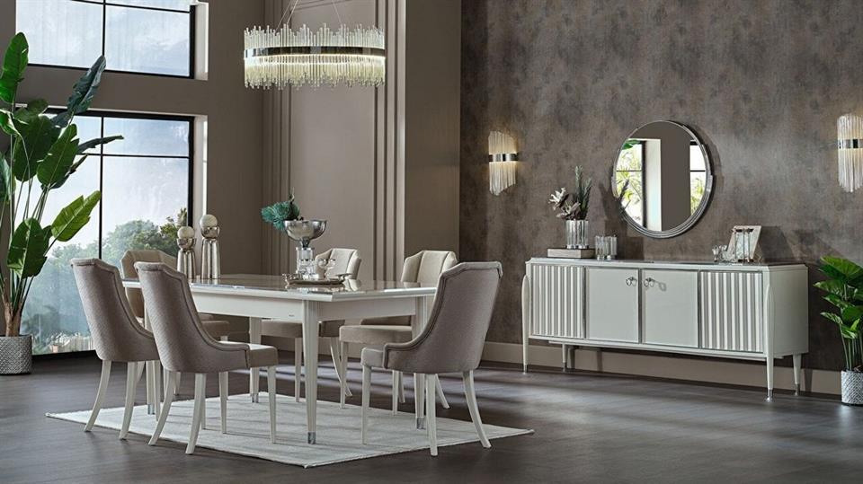 Gravita Açılır Yemek Masası Fildişi