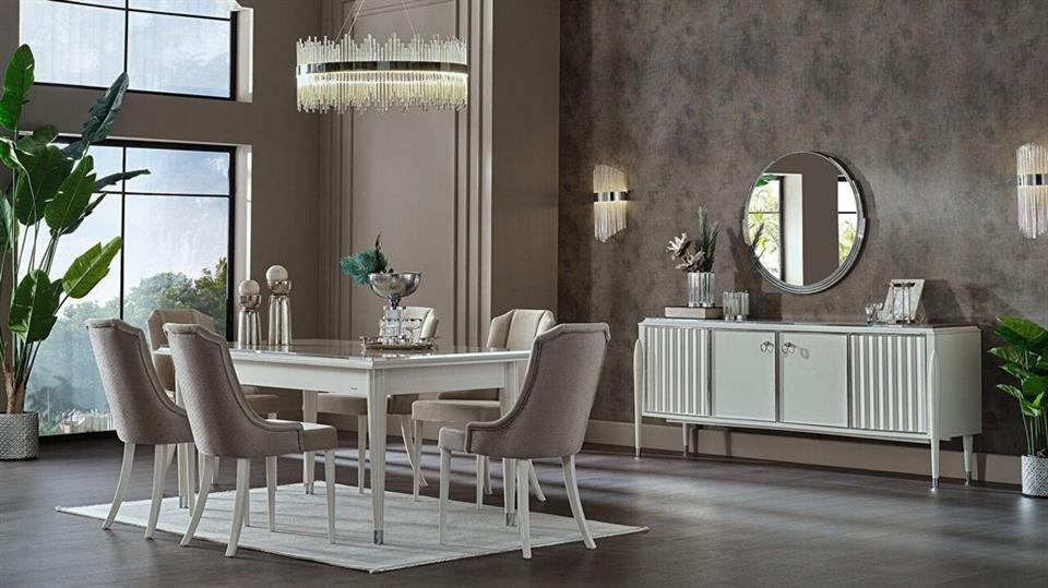 Gravita Yemek Odası Takımı Beyaz