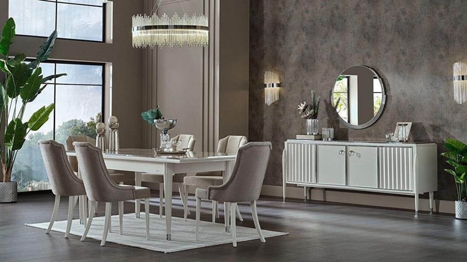 Gravita Yemek Odası Takımı Beyaz