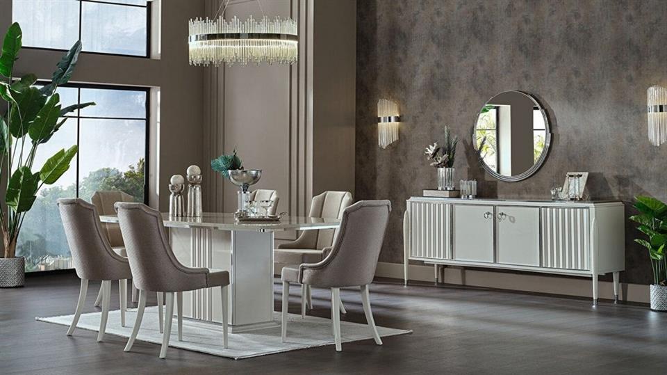Gravita Yemek Odası Takımı Beyaz