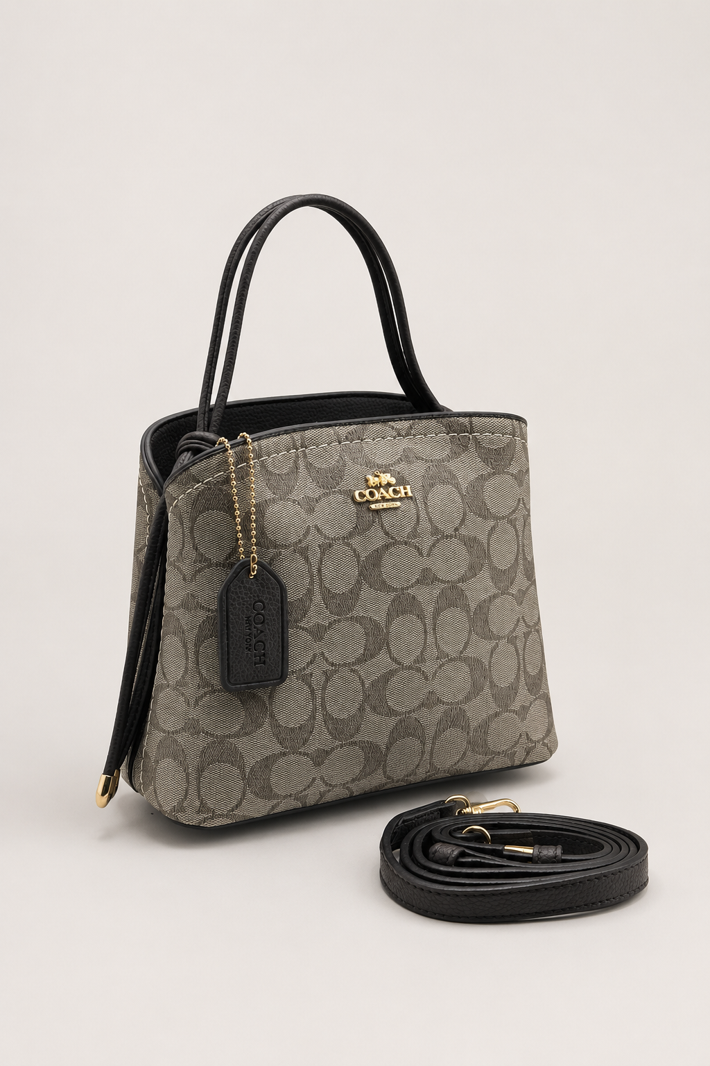 COAC CARRY Gri Monogram Siyah Detaylı