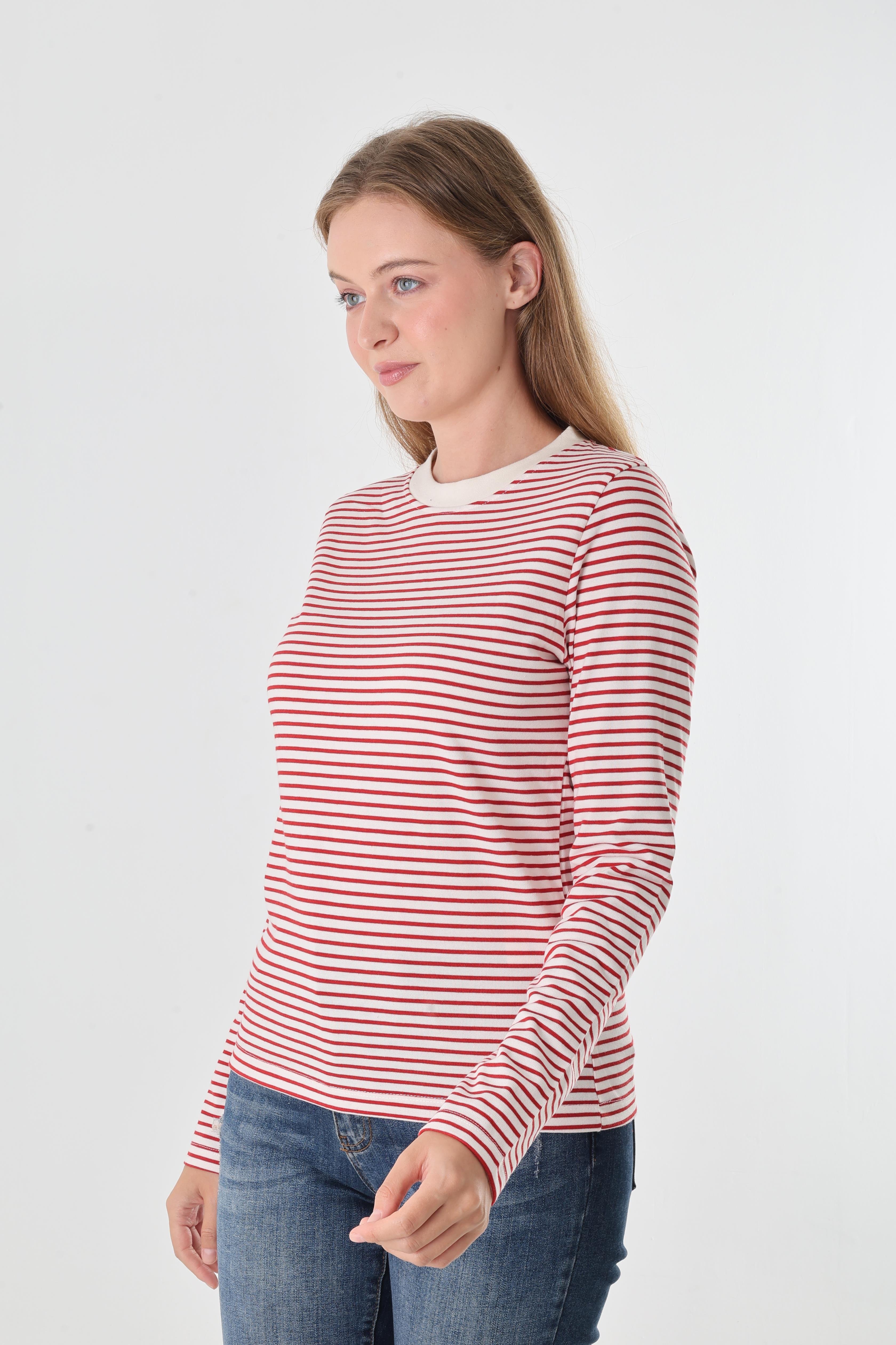 CS Kırmızı Çizgili Sweatshirt