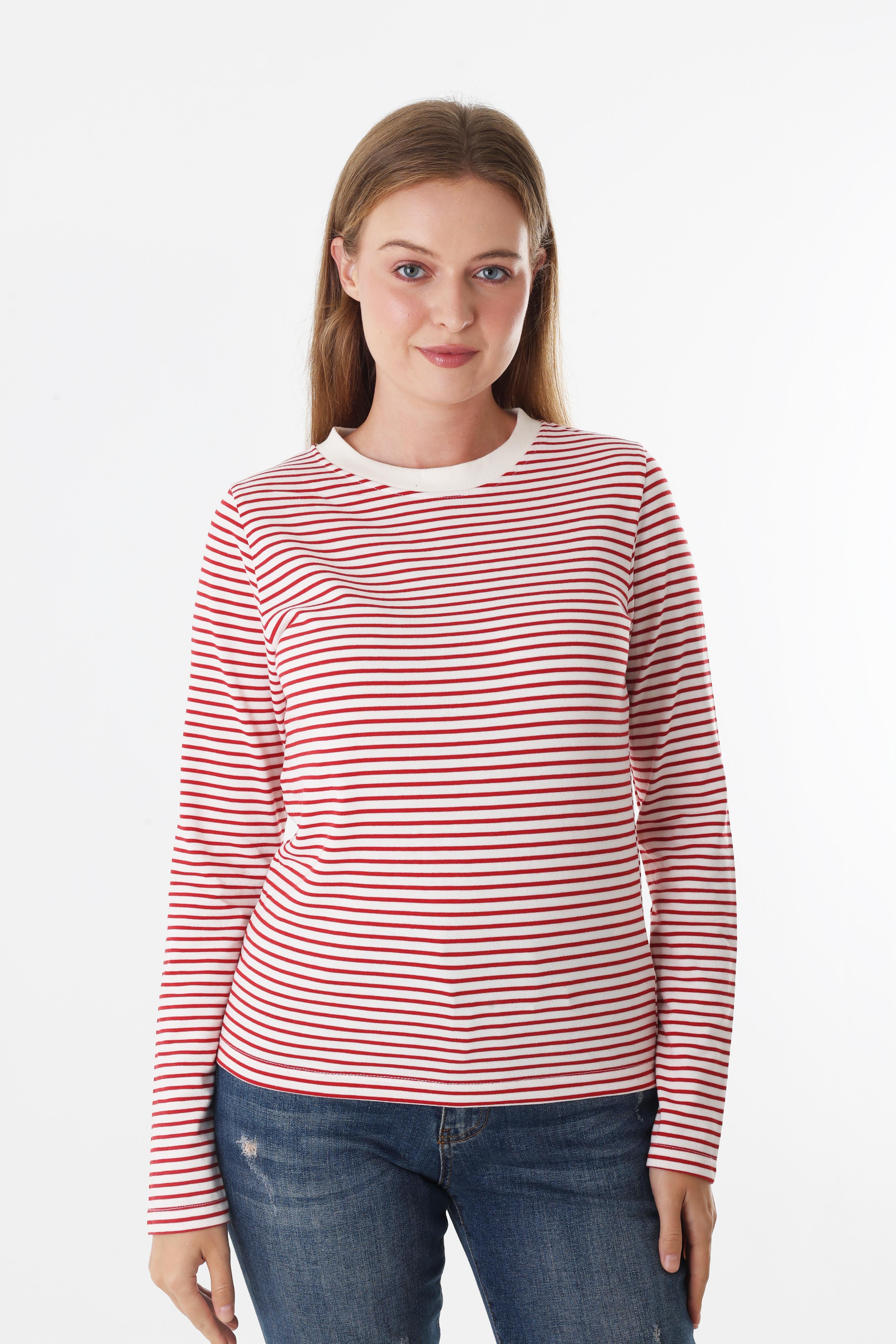CS Kırmızı Çizgili Sweatshirt
