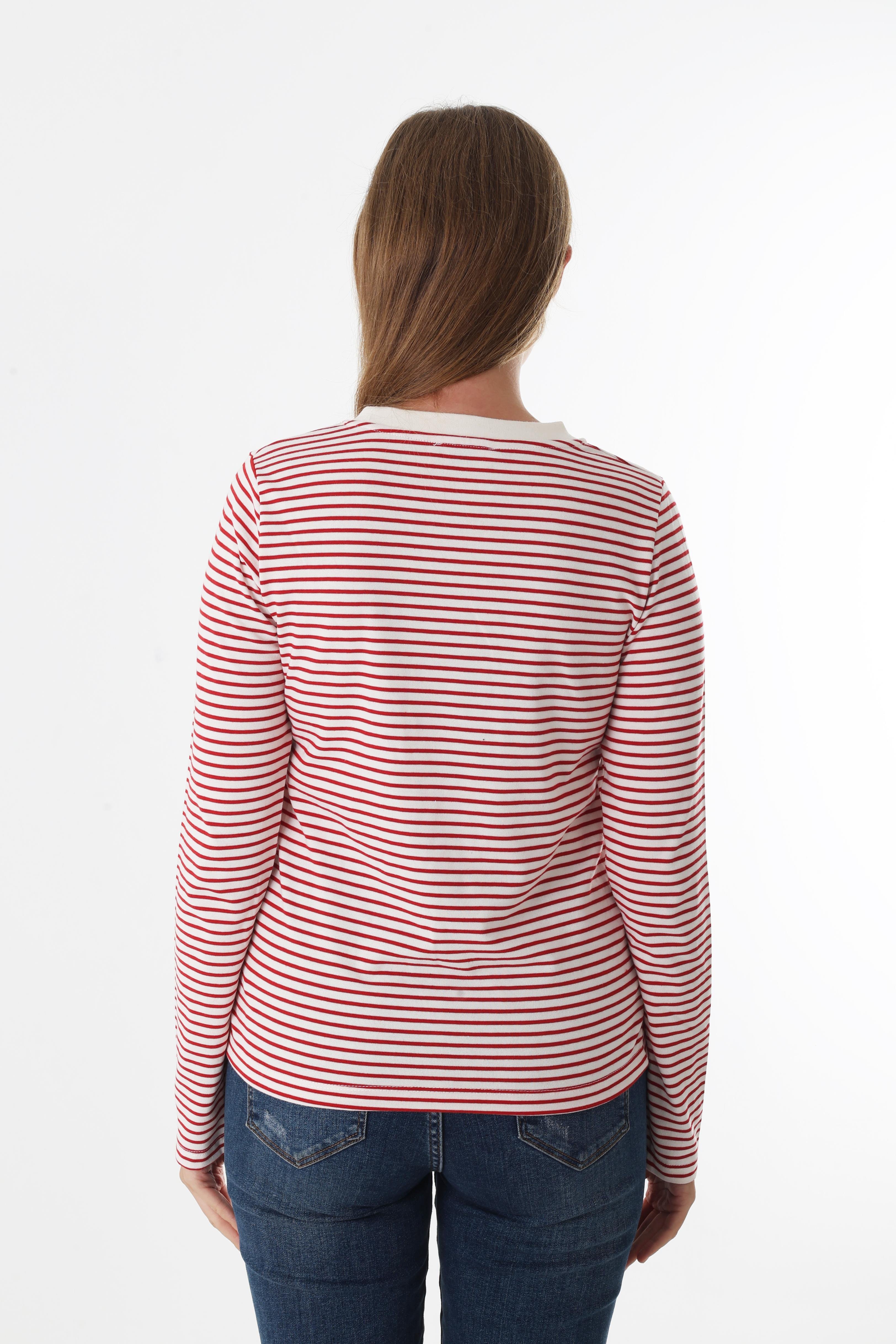 CS Kırmızı Çizgili Sweatshirt