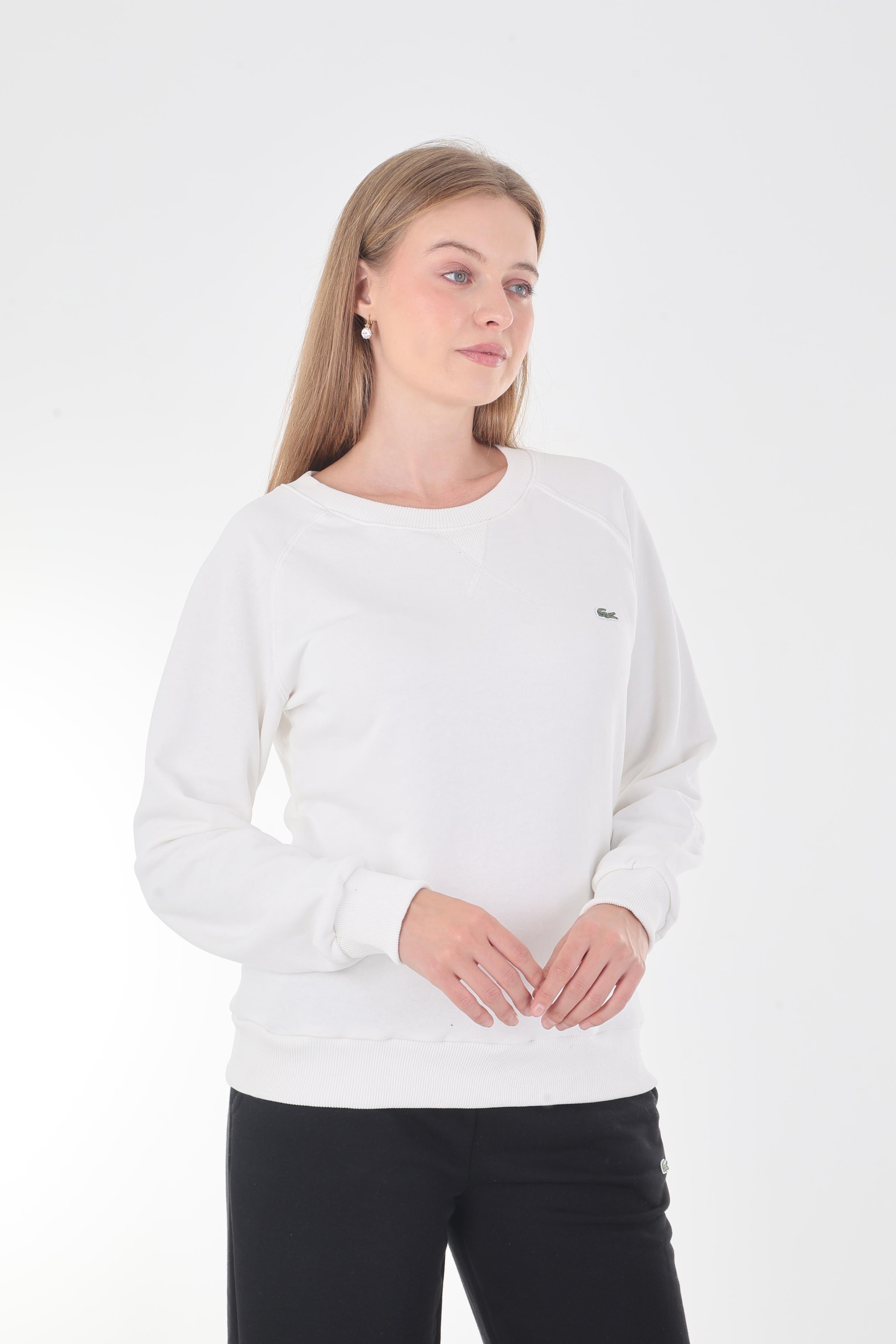 Lc Bisiklet Yaka Beyaz Sweatshir