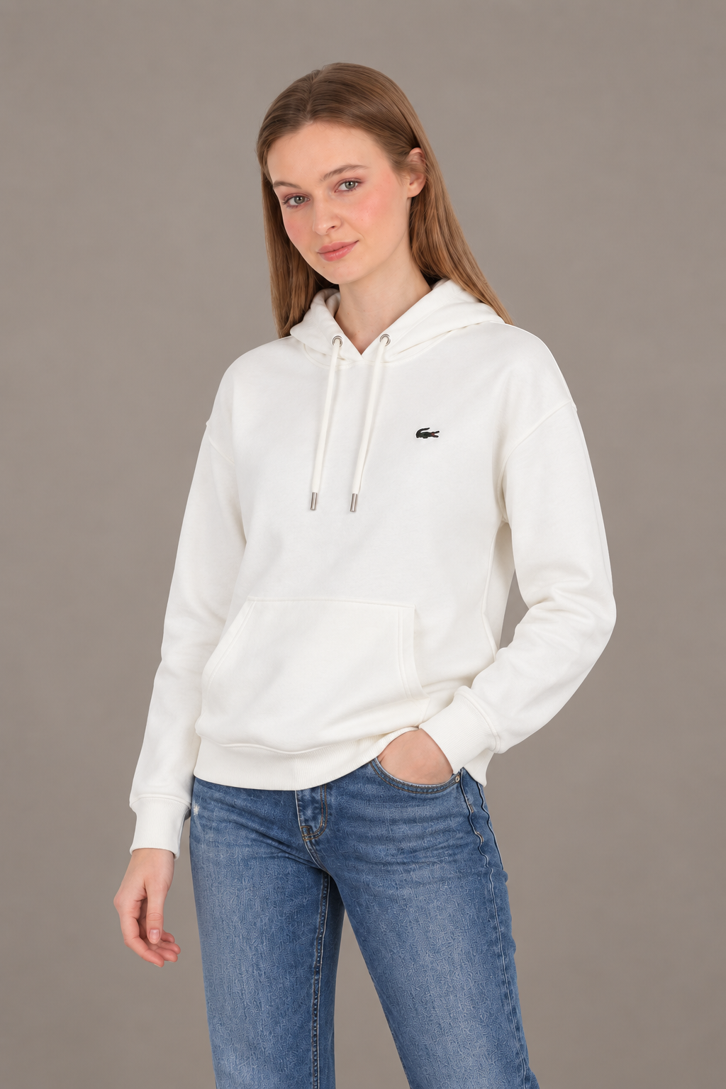 Lc Kapişonlu Modal Beyaz Sweatshirt