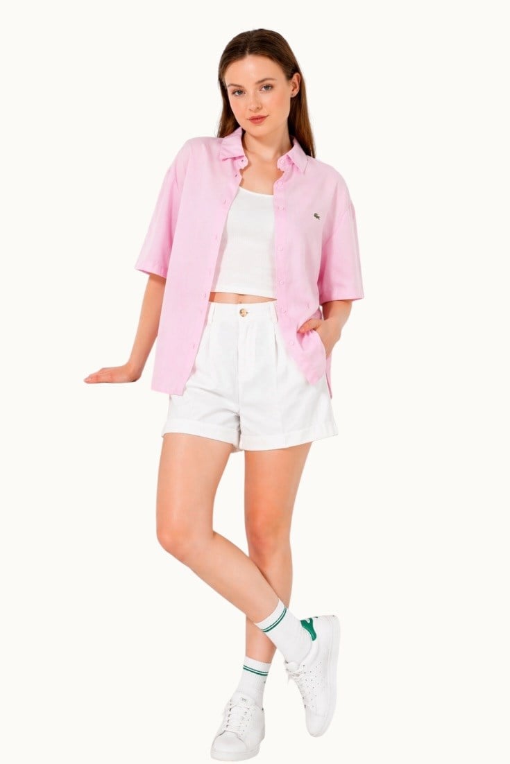 LC Kısa Kollu Pembe Gömlek