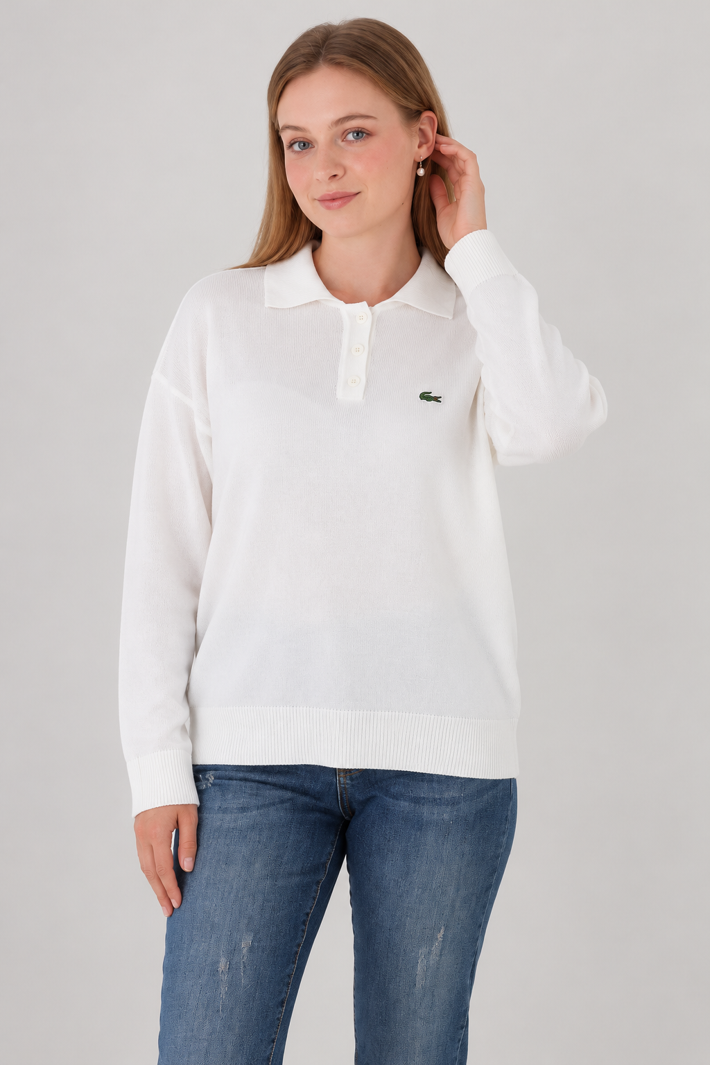 LC Polo Yaka Ekru Triko Kazak