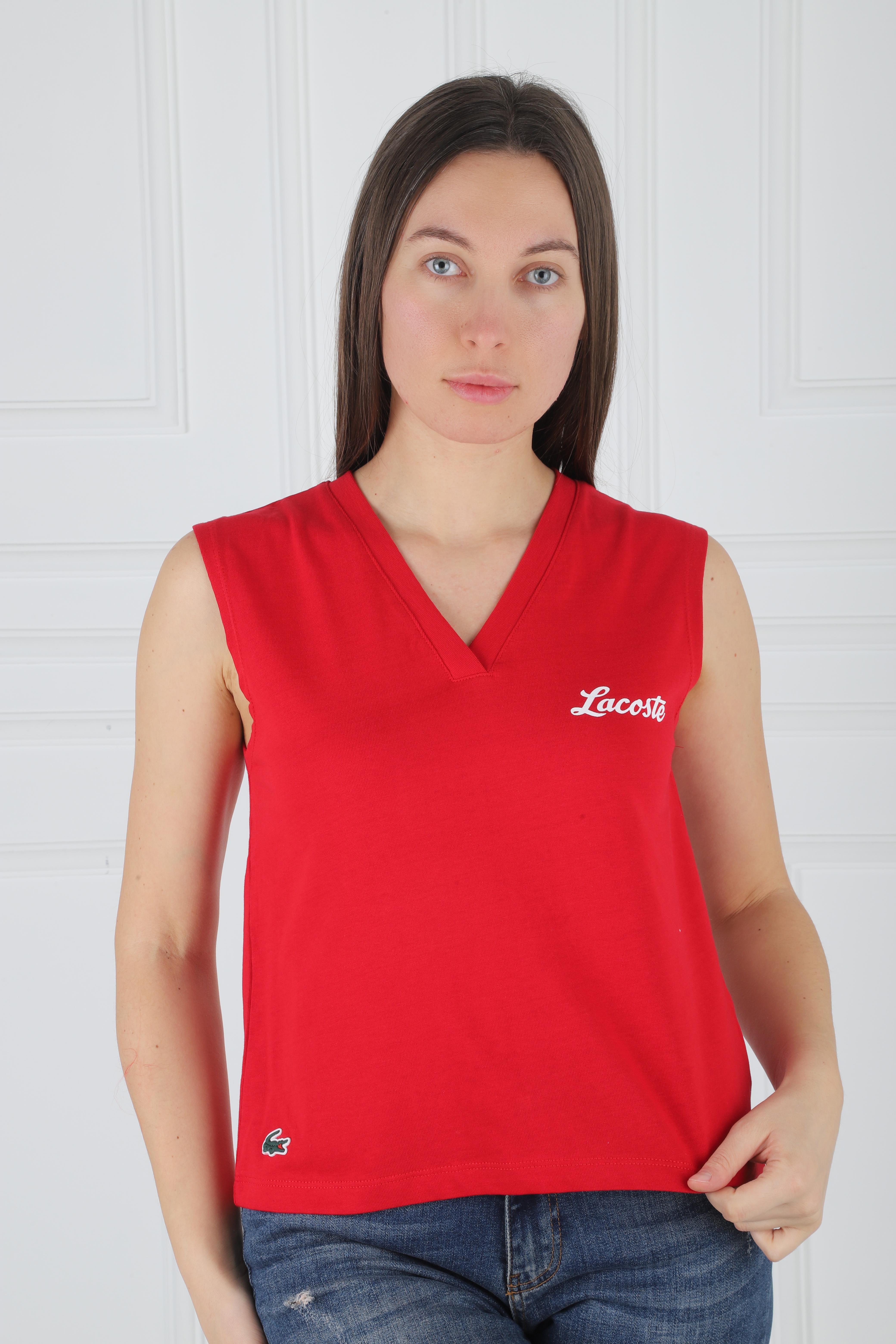 LC V Yakalı Arkası Yırtmaçlı Kırmızı Atlet